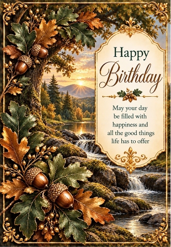 Woodland Calm - A4 Portrait Birthday Card Topper
