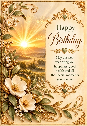 A Year Of Happiness - A4 Portrait Birthday Card Topper