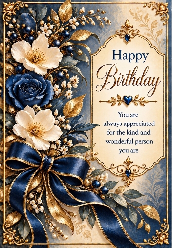 Always Appreciated - A4 Portrait Birthday Card Topper