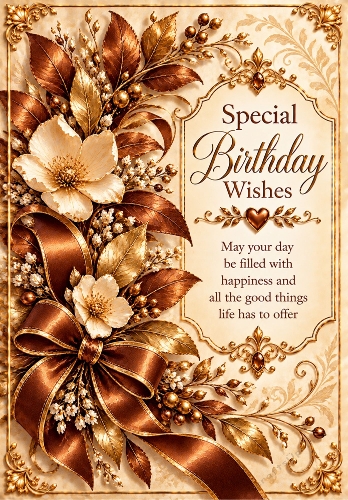 Special Birthday Wishes - A4 Portrait Birthday Card Topper