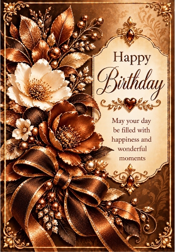 Copper Luxe - A4 Portrait Birthday Card Topper