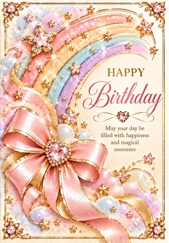 Rainbow Magic - A4 Portrait Birthday Card Topper