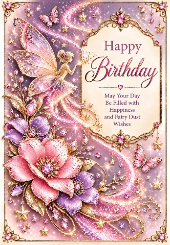 Fairy Dust Wishes - A4 Portrait Birthday Card Topper