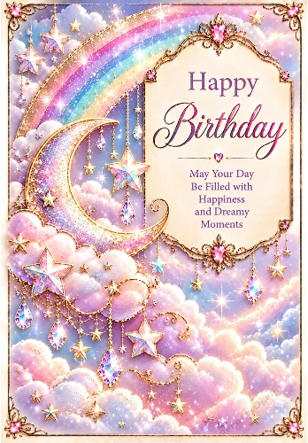 Dreamy Cloud Nine - A4 Portrait Birthday Card Topper