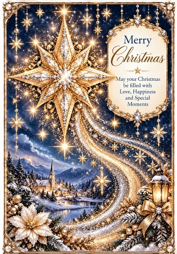  Christmas Star of Wonder - A4 Portrait Christmas Card Topper