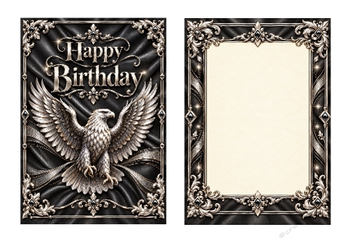 Silver Eagle - Card Background And Matching Insert 5 X 7 Inch