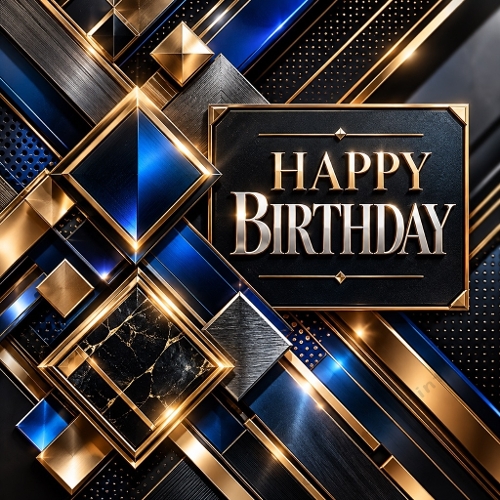 Cyber Luxe – Luxury Gold & Electric Blue Geometric Digital Background