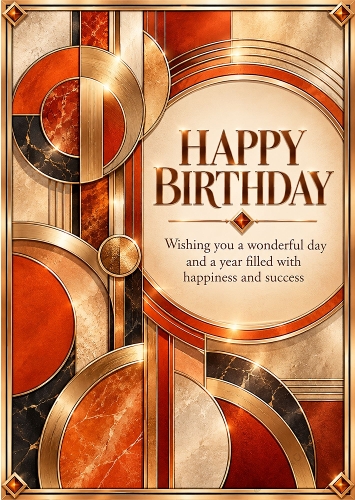 Geometric Sunset - A4 Portrait Birthday Card Topper