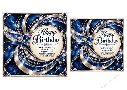 Sapphire Symphony - 6 X 6 and 5 X 5 inch - Card Toppers