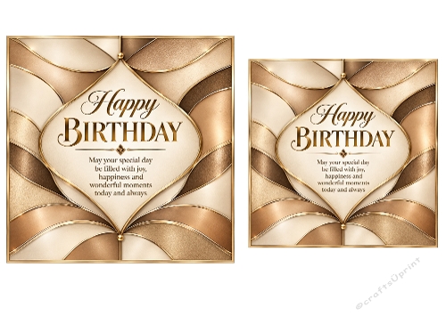 Champagne Silhouette - 6 X 6 and 5 X 5 inch - Card Toppers