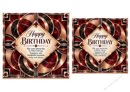Ruby Eclipse - 6 X 6 and 5 X 5 inch - Card Toppers
