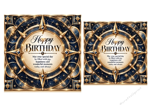Celestial Compass - 6 X 6 and 5 X 5 inch - Card Toppers