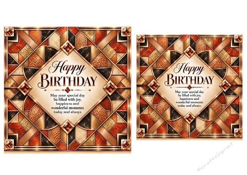 Copper Mosaic - 6 X 6 and 5 X 5 inch - Card Toppers