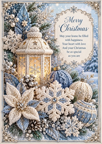 Frosted Elegance - A4 Portrait - Christmas Card Topper