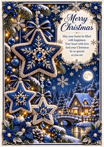 Midnight Christmas - A4 Portrait - Christmas Card Topper