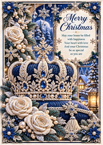 Snow Queen - A4 Portrait - Christmas Card Topper