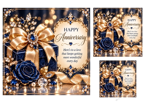 Celebrate in Style - 7x7, 4x4 and 3x3 Inch - Anniversary Card Toppers