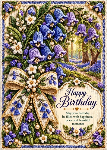 Bluebell Woods - A4 Portrait - Birthday Card Topper