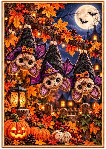 Batty Little Bats - A4 Portrait - Halloween Card Topper