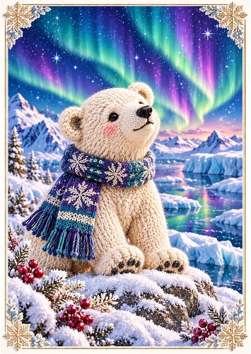 Northern Lights - A4 Portrait - Christmas Card Topper