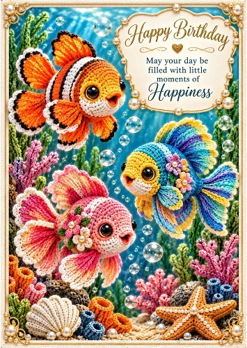 Ocean Pals - A4 Portrait - Birthday Card Topper
