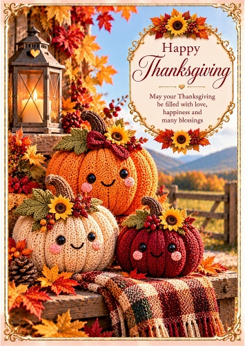 Pumpkin Pals - A4 Portrait - Thanks Giving Card Topper