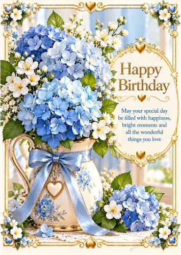 Blue Skies  - A4 Portrait - Birthday Card Toppers