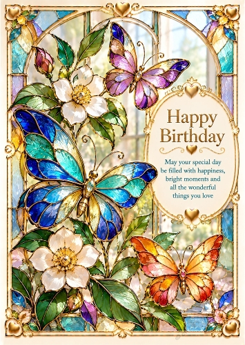 Jewel Garden  - A4 Portrait - Birthday Card Toppers