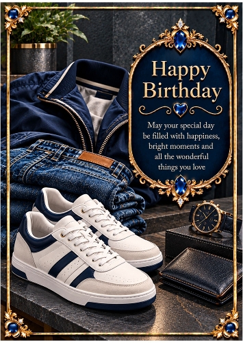 Urban Style - A4 Portrait - Birthday Card Topper