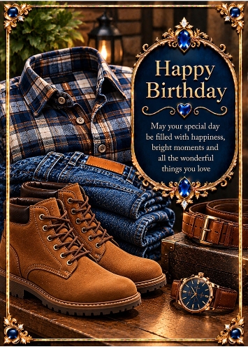 Weekend Wear - A4 Portrait - Birthday Card Topper