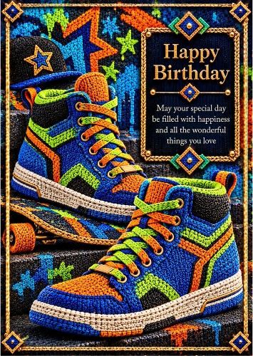Street Kicks - A4 Portrait - Birthday Card Topper