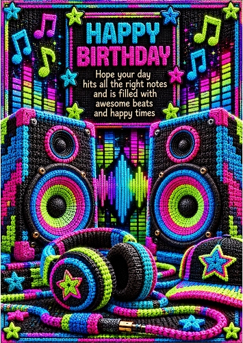 Bass Drop - A4 Portrait - Birthday Card Topper