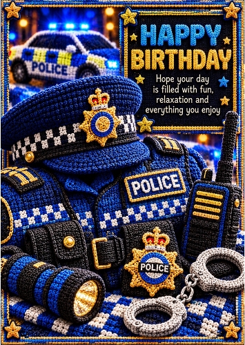 Police Pals  - A4 Portrait - Birthday Card Topper