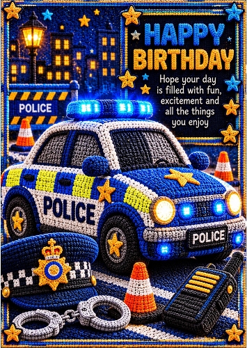 Brave Blue  - A4 Portrait - Birthday Card Topper