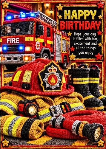 Fire Hero  - A4 Portrait - Birthday Card Topper