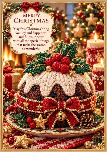 Pudding Perfection - A4 Portrait - Christmas Card Topper