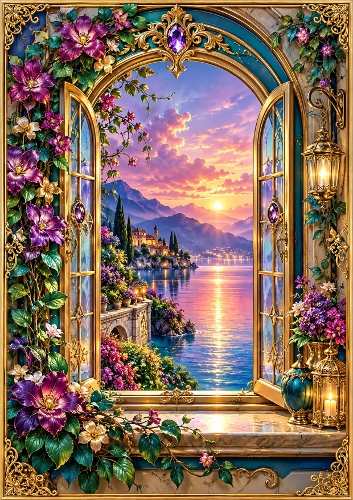 Sunset Paradise - A4 Portrait - Card Topper