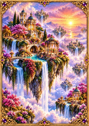 Floating Islands - A4 Portrait - Card Topper