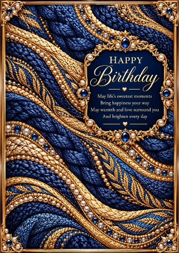 Golden Threads - A4 Portrait - Birthday Card Topper