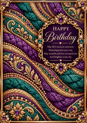 Royal Tapestry - A4 Portrait - Birthday Card Topper