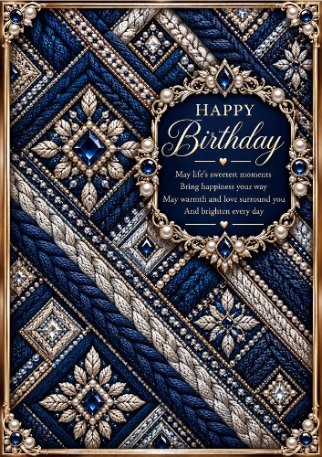 Midnight Diamonds - A4 Portrait - Birthday Card Topper