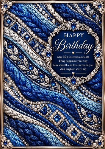 Sapphire Skies - A4 Portrait - Birthday Card Topper