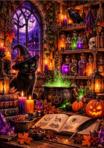 Witchs Apothecary - A4 Portrait - Card Topper