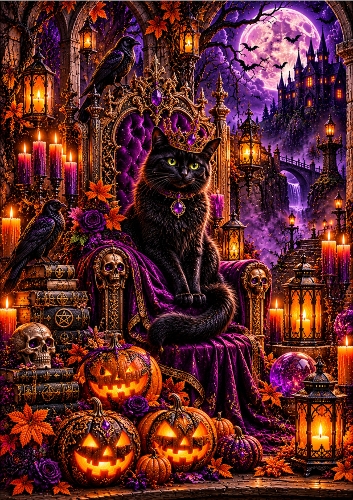 Black Cats Kingdom - A4 Portrait - Card Topper