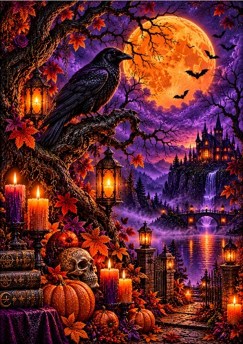 Midnight Raven - A4 Portrait - Card Topper