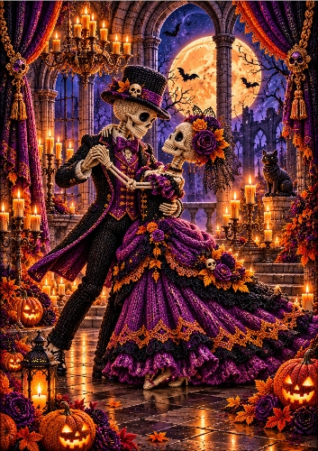 Skeleton Ball - A4 Portrait - Card Topper