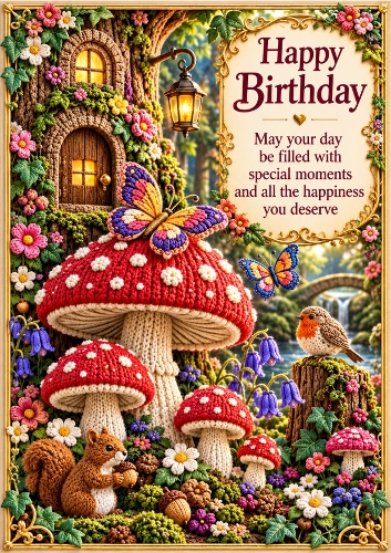 Toadstool Magic - A4 Portrait - Birthday Card Topper