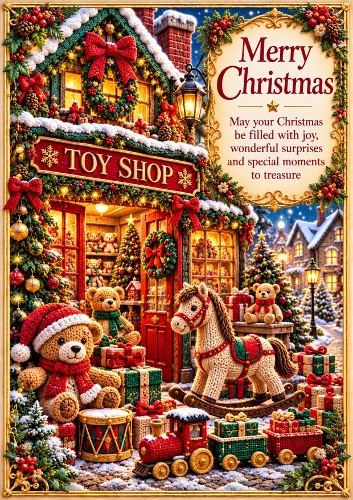 Christmas Toy Shop - A4 Portrait - Christmas Card Topper