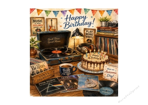 Request - Music Birthday - 7 x 7 Birthday Card Topper