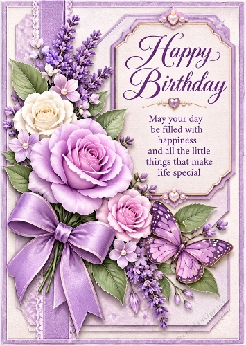 Lilac Dreams - A4 Portrait - Birthday Card Toppers